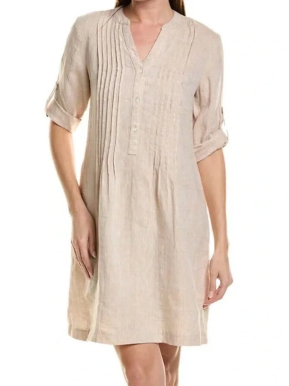 J.McLaughlin Riviera Dress Linen Natural/Tan Size Small